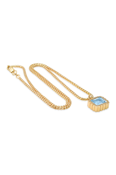 Mini Aquamarine Omega Necklace