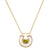Perdiot and White Agate and Diamond Horseshoe Necklace