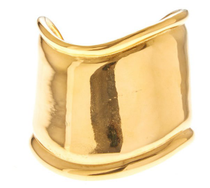 Gold plated cuff bracelet.