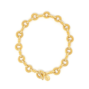 Gold circle chain link neckalce.