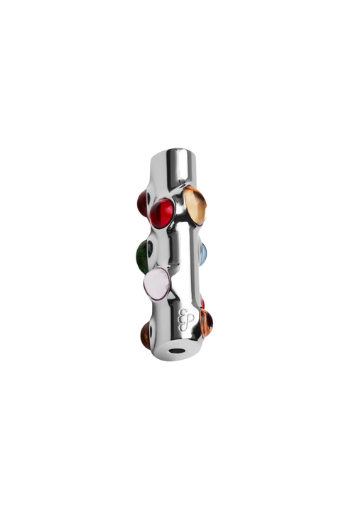 Silver lighter case with gemstones