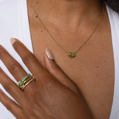 Vesta YG Emerald Necklace
