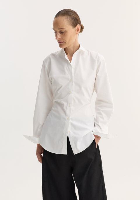 Double Cuff Shaped Poplin Shirt
