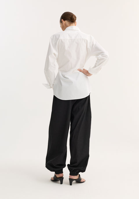 Double Cuff Shaped Poplin Shirt