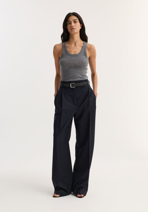 Mid Waist Tailored Trousers