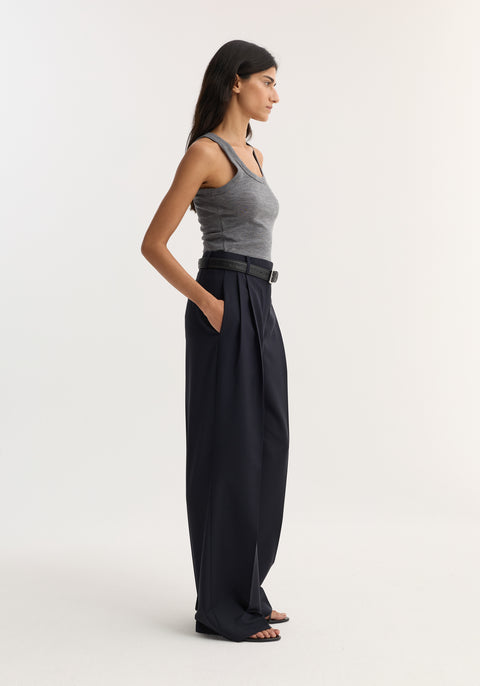 Mid Waist Tailored Trousers