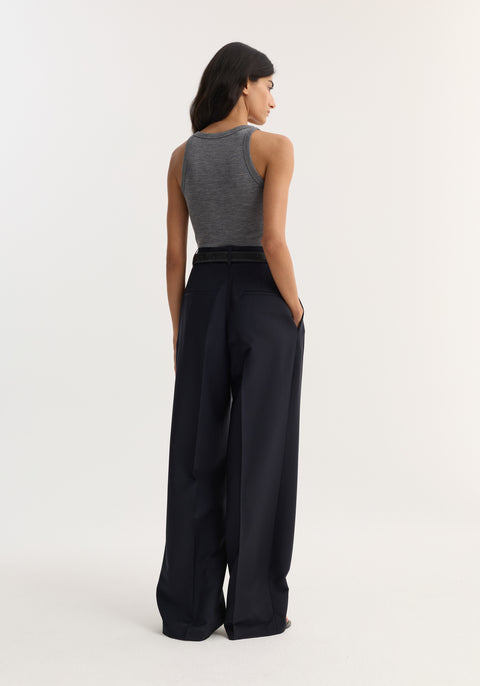 Mid Waist Tailored Trousers