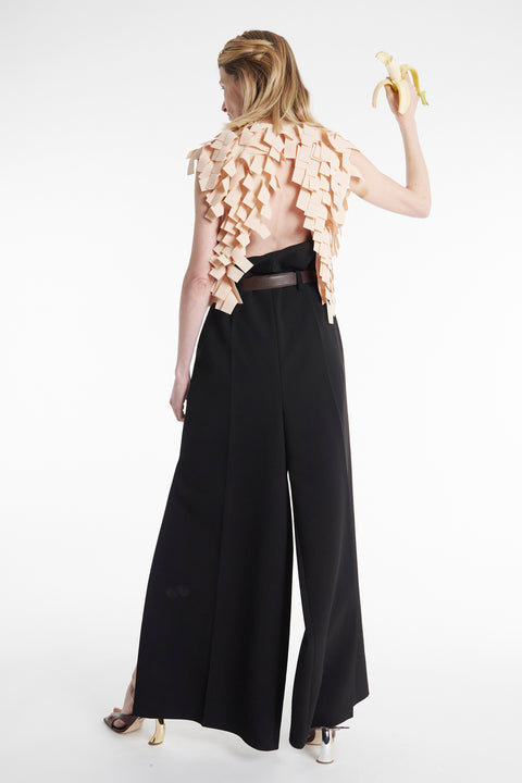 Open Back Top With Rectangle Detail