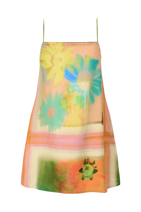 Laura Linen Mini Dress Superbloom Scarf