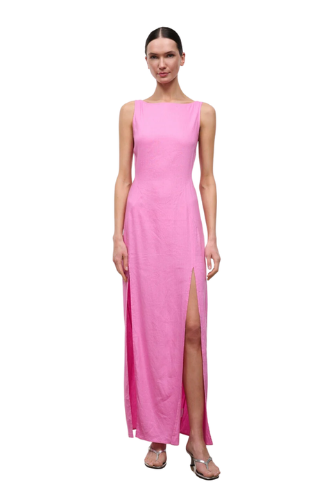 Costa Linen Dress Orchid
