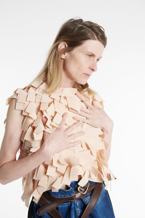 Open Back Top With Rectangle Detail