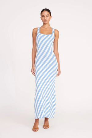 Katie Dress Blue Seashore Stripe