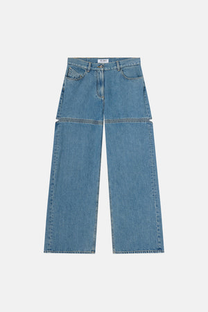 Denim Long Pant with Back Slits