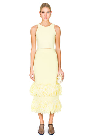 Agave Knit Raffia Midi Skirt