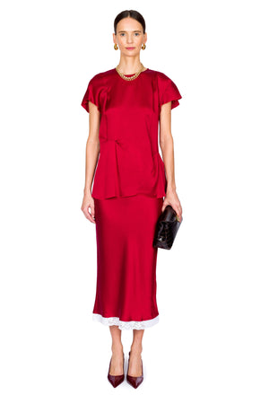 Draped Pleat Detail Top