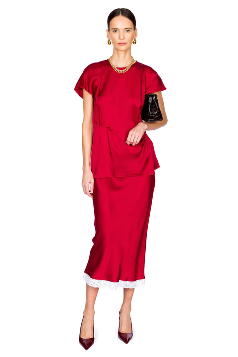 Lace Trim Slip Skirt