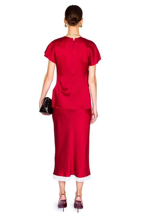 Lace Trim Slip Skirt