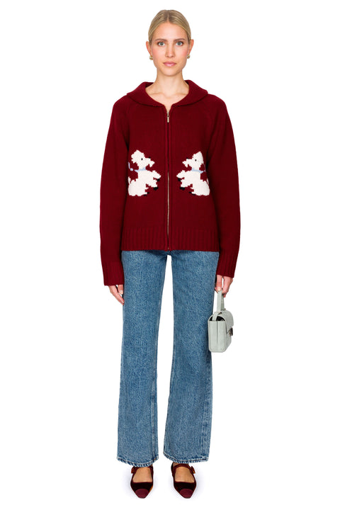 Wellington Poodle Zip-Up Sweater