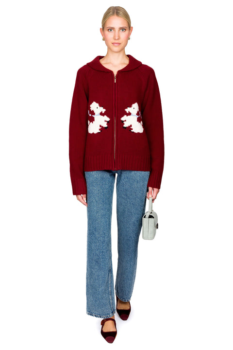 Wellington Poodle Zip-Up Sweater