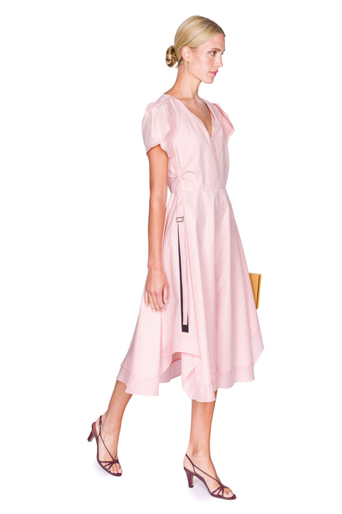 Soft Tulip Sleeve V-Neck Dress