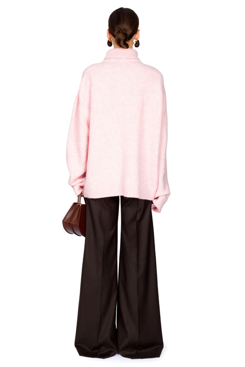 Alpaca Knit Turtleneck Jumper With Embellishment