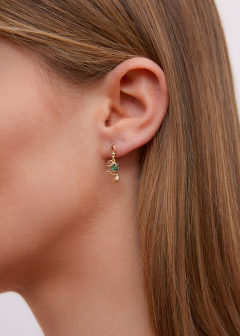 Tsavorite Mini Crab Stud Earring
