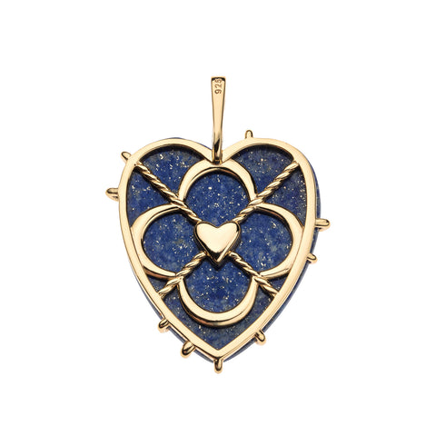 LOVE Carry Your Heart Pendant in Lapis on 18" Drawn Link Chain