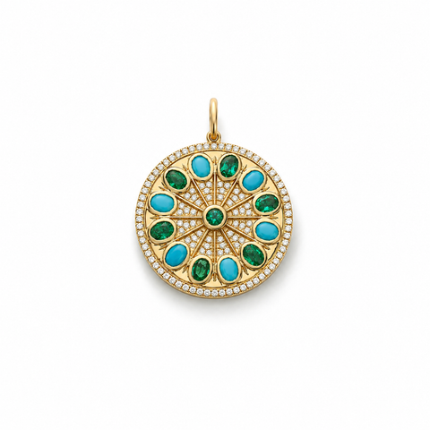Serenity Emerald & Turquoise Amulet Charm