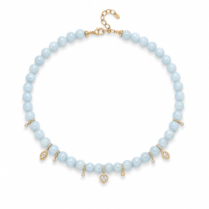 Eclipse Aquamarine & Illusion Diamond Necklace