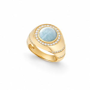 Eclipse Aquamarine & Diamond Pinky Ring