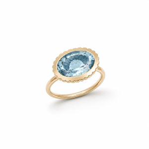 Aquamarine Omega Ring