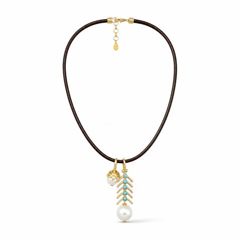 Pearl And Diamond Scallop Pendant