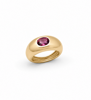 Pink Tourmaline Gypsy Ring
