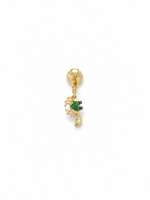 Tsavorite Mini Crab Stud Earring