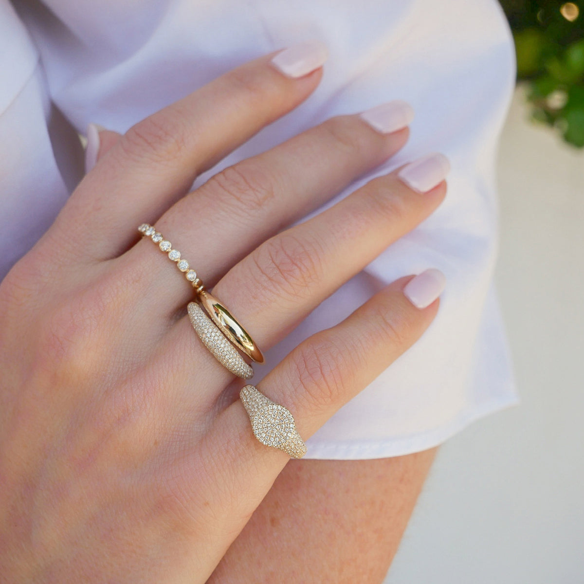 Diamond Bezel Stack Ring .18CT 14K – Market Highland Park