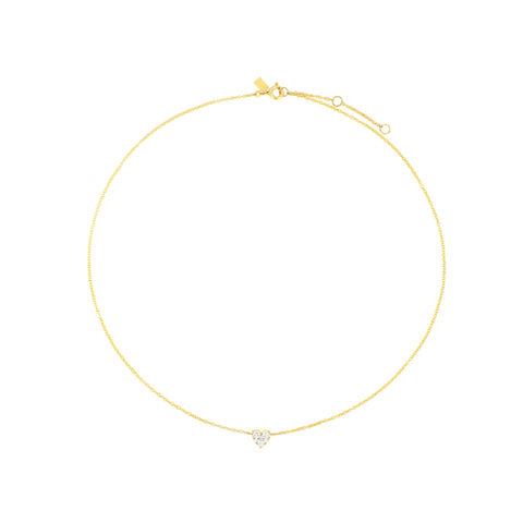 Full Cut Diamond Heart Choker Necklace