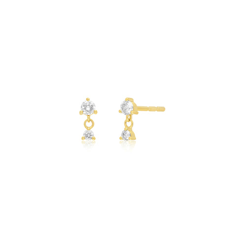 Prong Set Diamond Dangle Stud