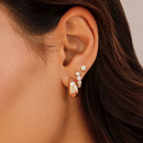 Diamond Pillow Stud Earring