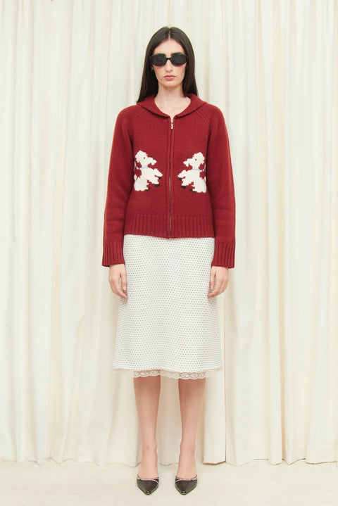 Wellington Poodle Zip-Up Sweater
