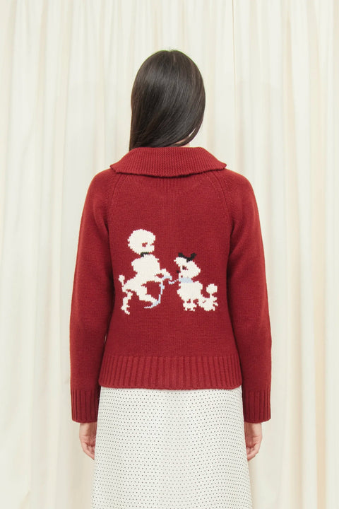 Wellington Poodle Zip-Up Sweater
