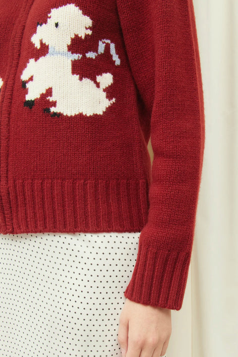 Wellington Poodle Zip-Up Sweater