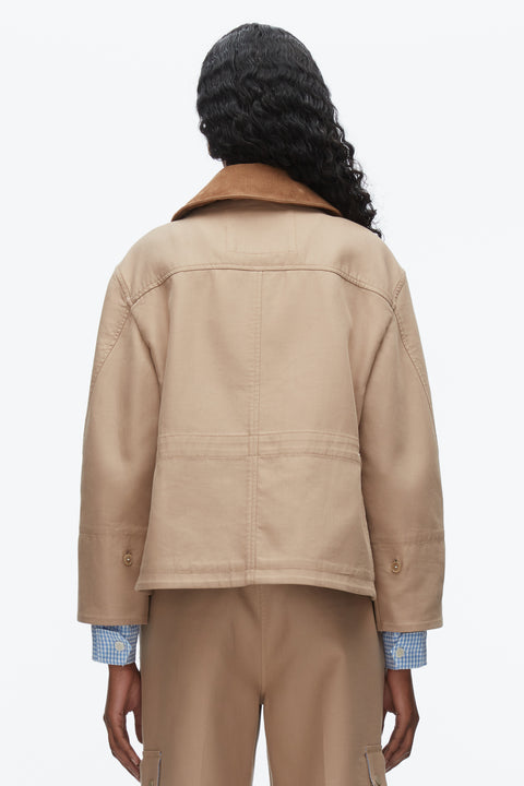 Cropped Flounce Combo Jacket