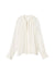 Ghost image of the coconut milk silk v-neck blouse on a white background