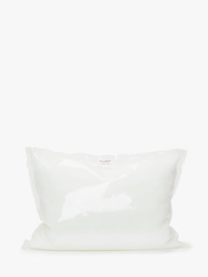 Ghost image of the xl pillow cushion clutch in clear and white.