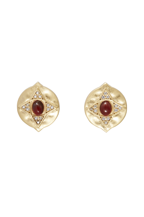 The Hathor Stud Earrings Red Jasper