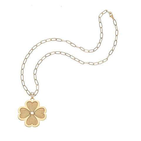 JOY Garden Party Engravable Dogwood Pendant Necklace