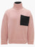 Ghost image of the contrast patch pocket turtleneck sweater in pink with grey pocket.