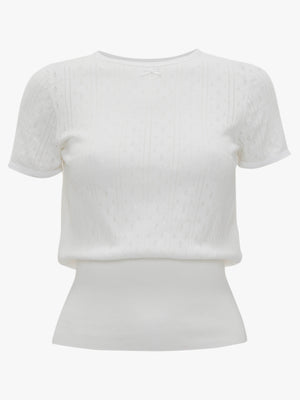 Pointelle Cap Sleeve Top