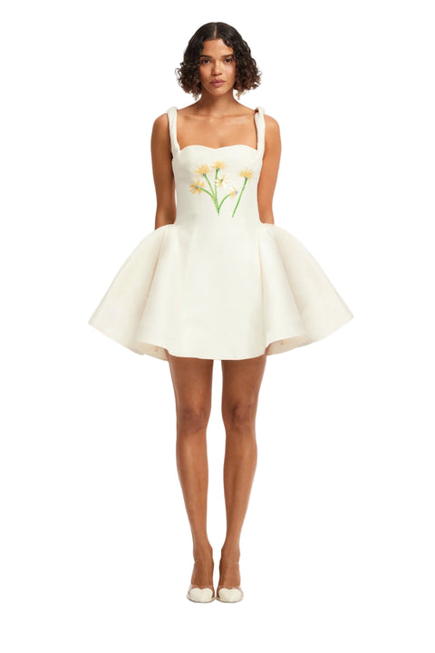Ariel Embellished Wool Mini Dress