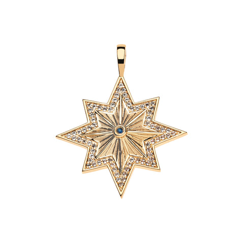 LUCKY Wish On A Star Embellished Pendant Classic Rolo Chain